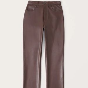 NWT-Abercrombie and Fitch Vegan Leather 90s Straight Pants